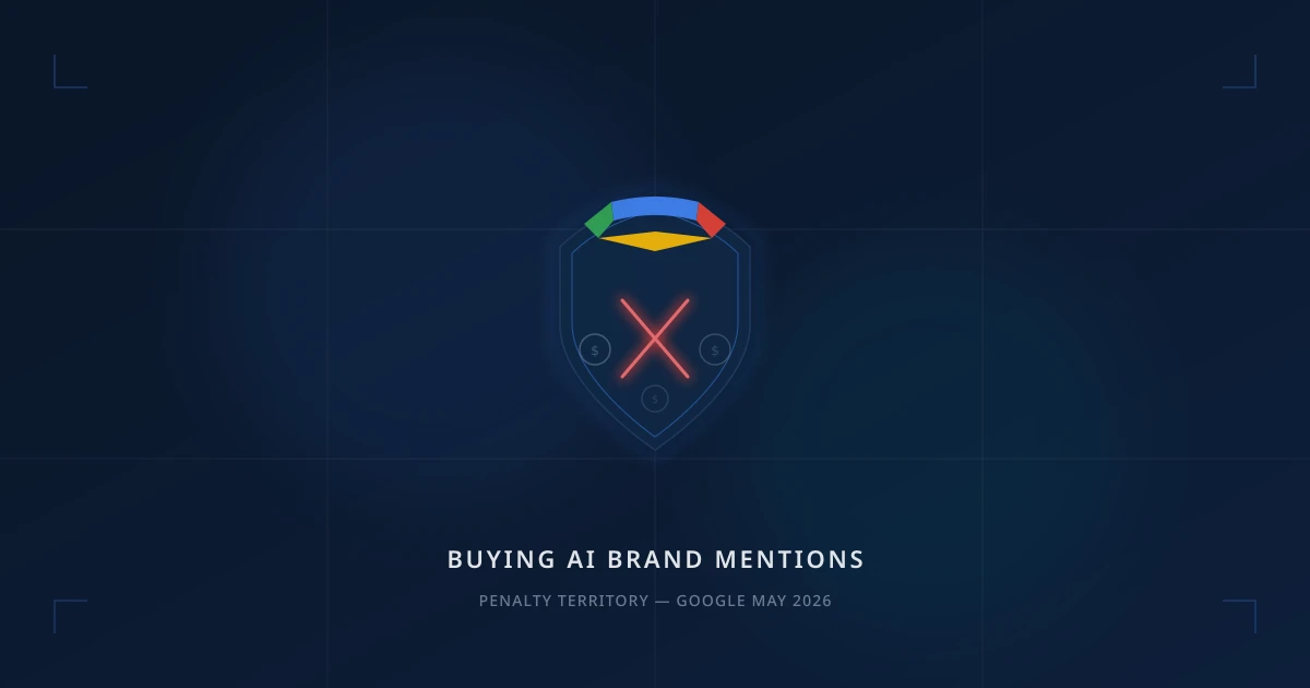 Buying AI Brand Mentions Is Now Penalty Territory: What Google's May 2026 Warning Means